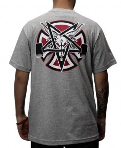 CAMISETA PENTAGRAM CROSS - CINZA MESCLA